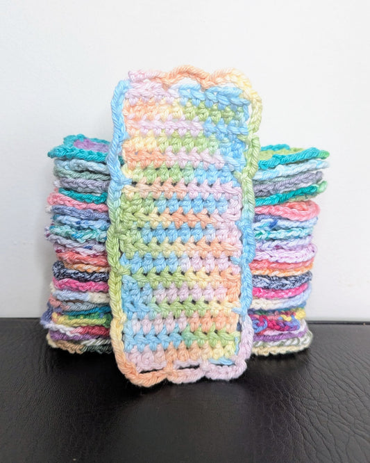 Simple Scallops Crochet Bookmark (Pastel Rainbow)