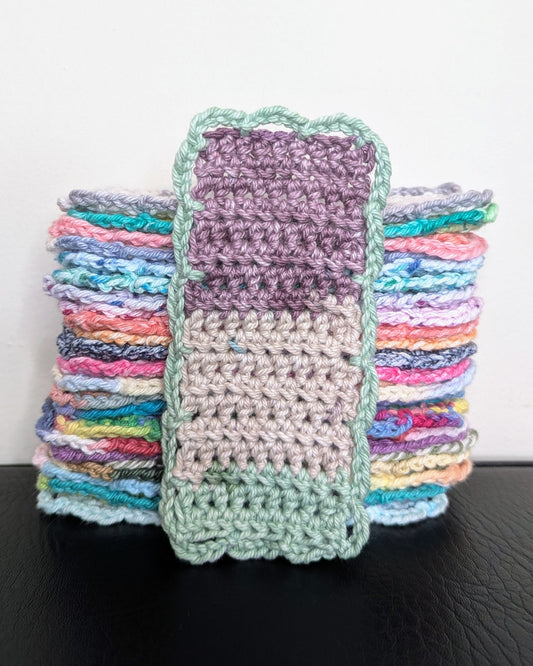 Simple Scallops Crochet Bookmark (Lavender Meadows Stripes)