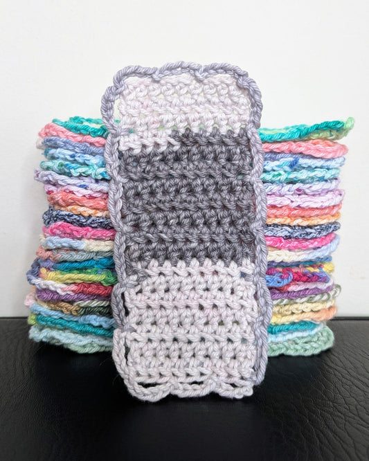 Simple Scallops Crochet Bookmark (Flannel Stripes)