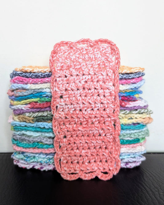 Simple Scallops Crochet Bookmark (Coral Splash)
