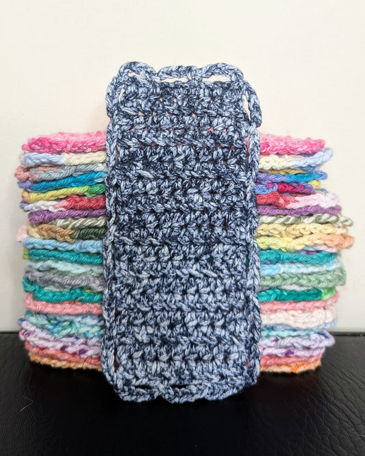 Simple Scallops Crochet Bookmark (Navy Splash)