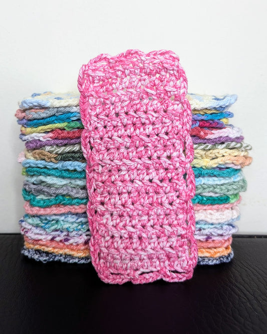 Simple Scallops Crochet Bookmark (Strawberry Splash)