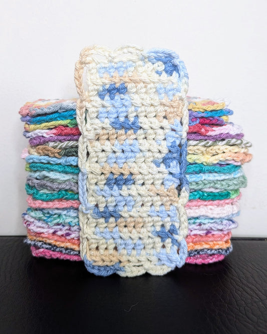 Simple Scallops Crochet Bookmark (Rustic Blue Ombre)