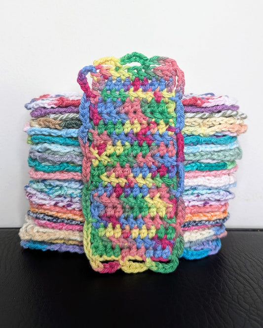 Simple Scallops Crochet Bookmark (Rainbow Ombre)