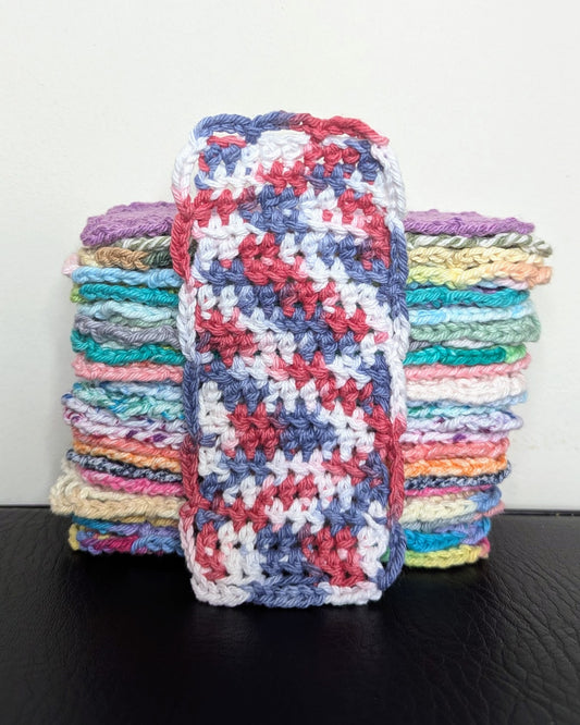 Simple Scallops Crochet Bookmark (Americana Ombre)