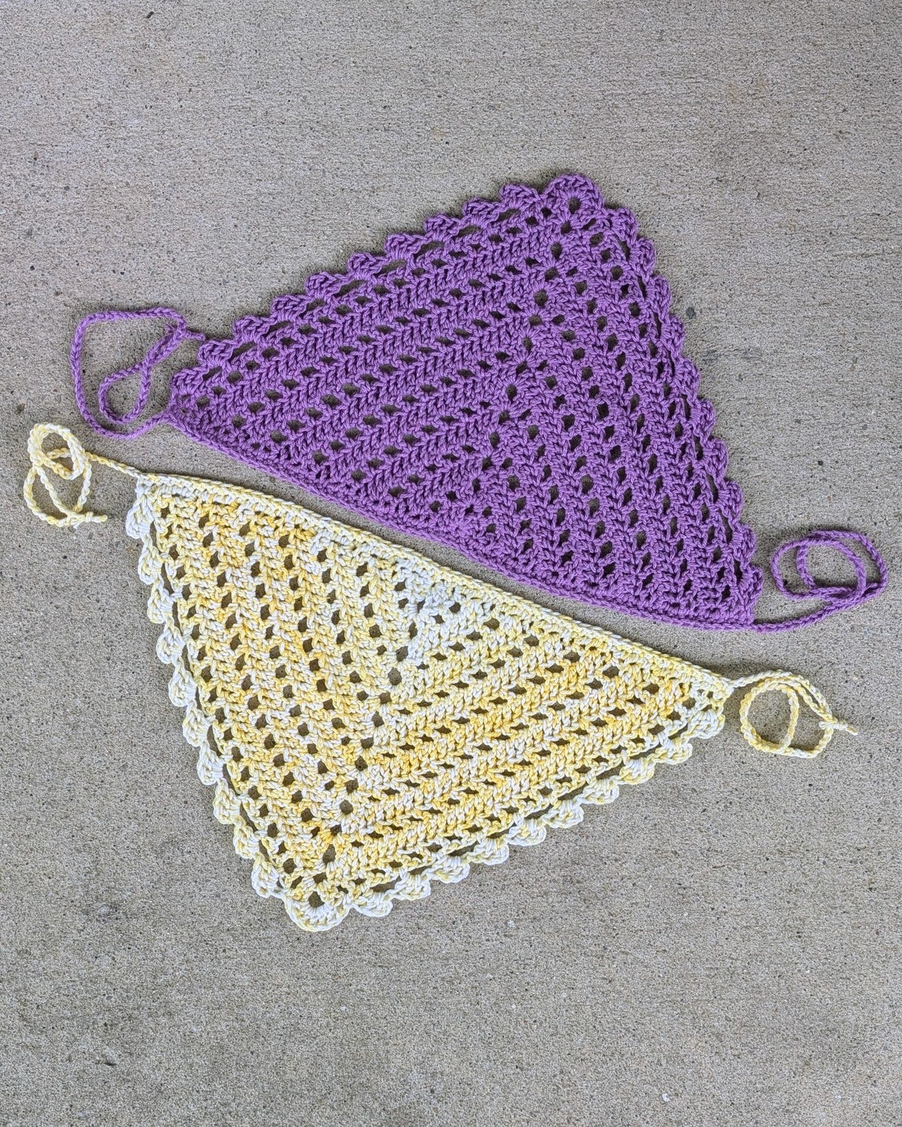 Windowpane Crochet Bandana (Passionfruit)