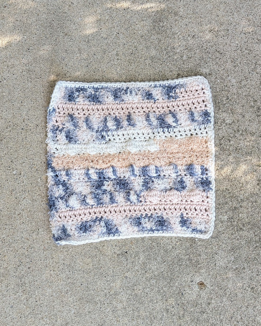 Crochet Bobble Dishcloth Set (Cream Team)