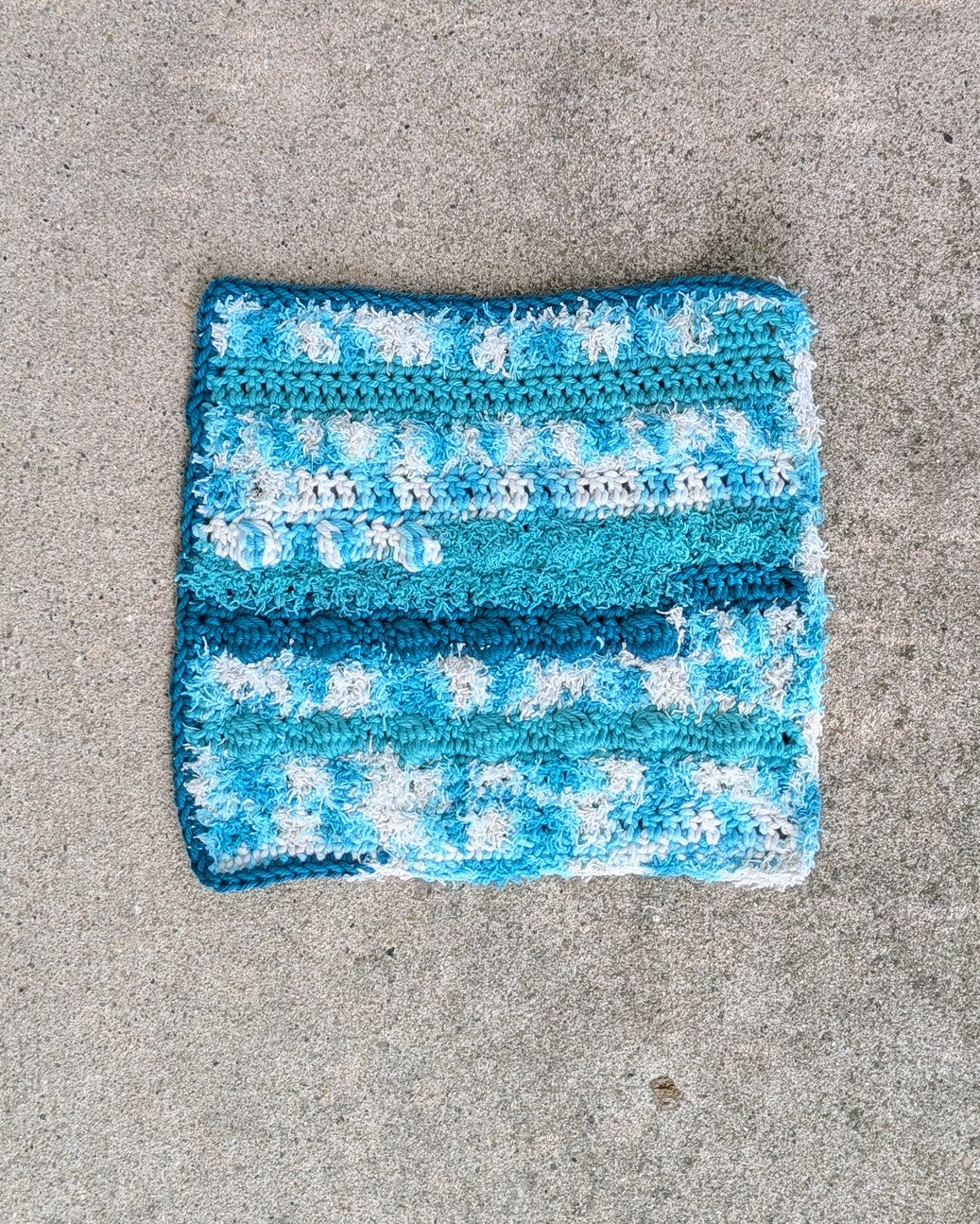 Crochet Bobble Dishcloth Set (Teal Dreams)