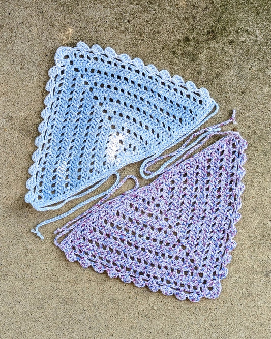 Windowpane Crochet Bandana (Sky Splash)