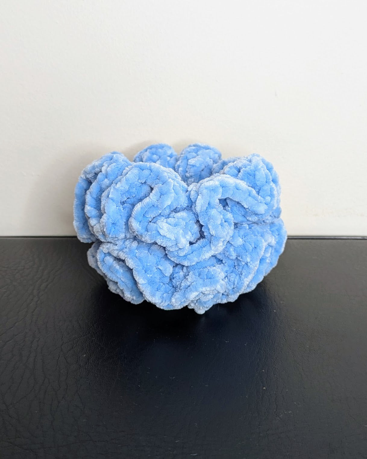 Microfiber Ruffle Scrunchie (Baby's Blue)