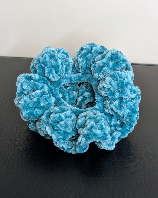 Velvet Ruffle Scrunchie (Biscay Bay Sparkle)