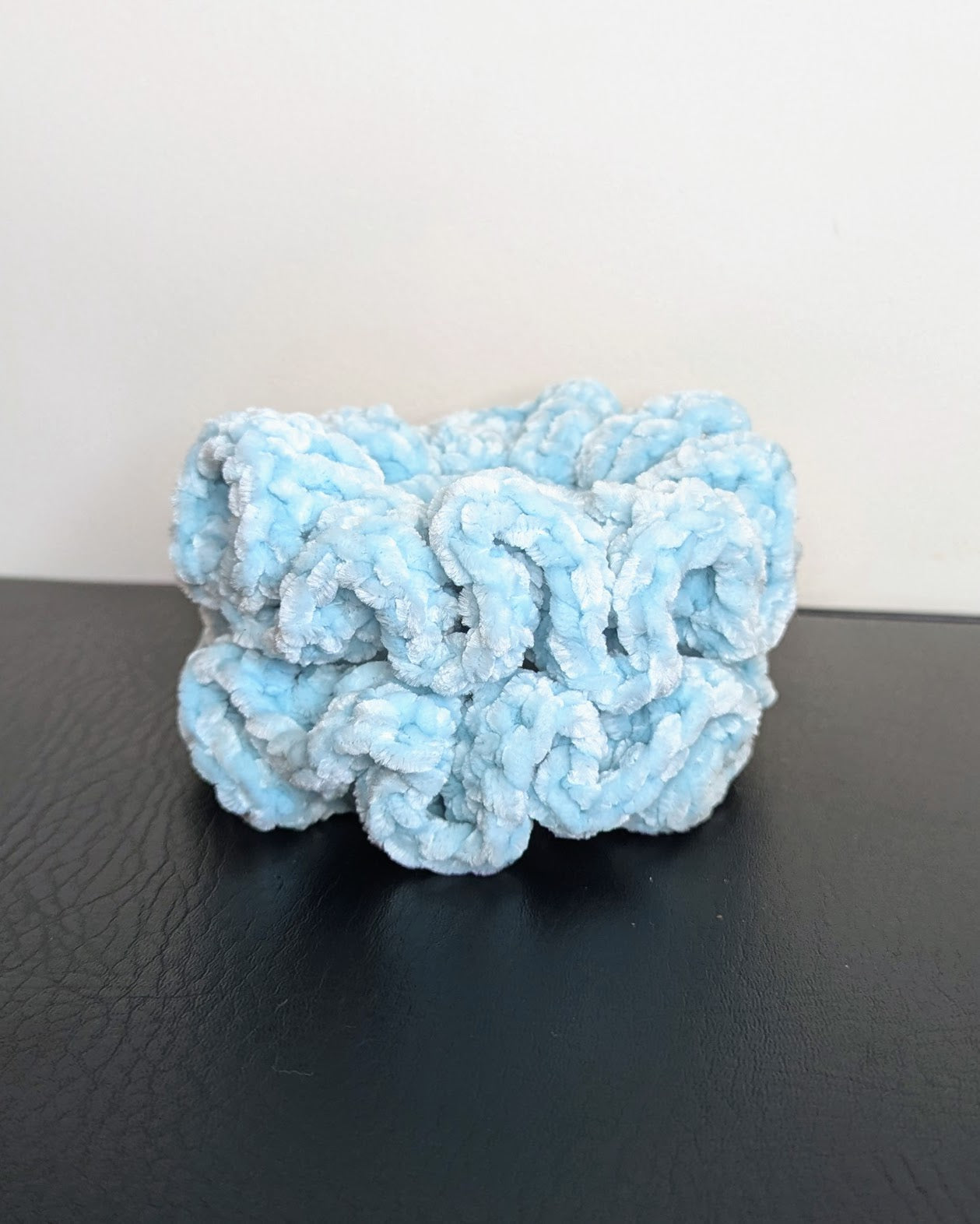 Velvet Ruffle Scrunchie (Pastel Turquoise)