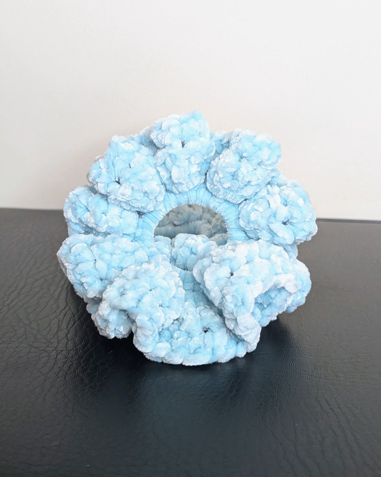 Velvet Ruffle Scrunchie (Pastel Turquoise)