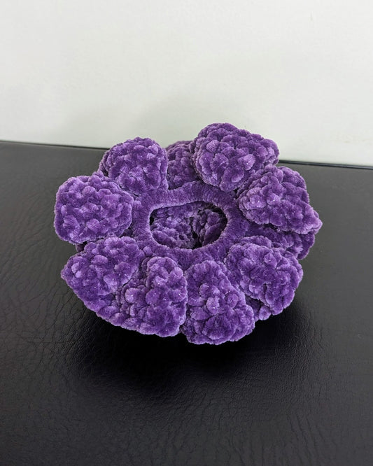 Velvet Ruffle Scrunchie (Grape)
