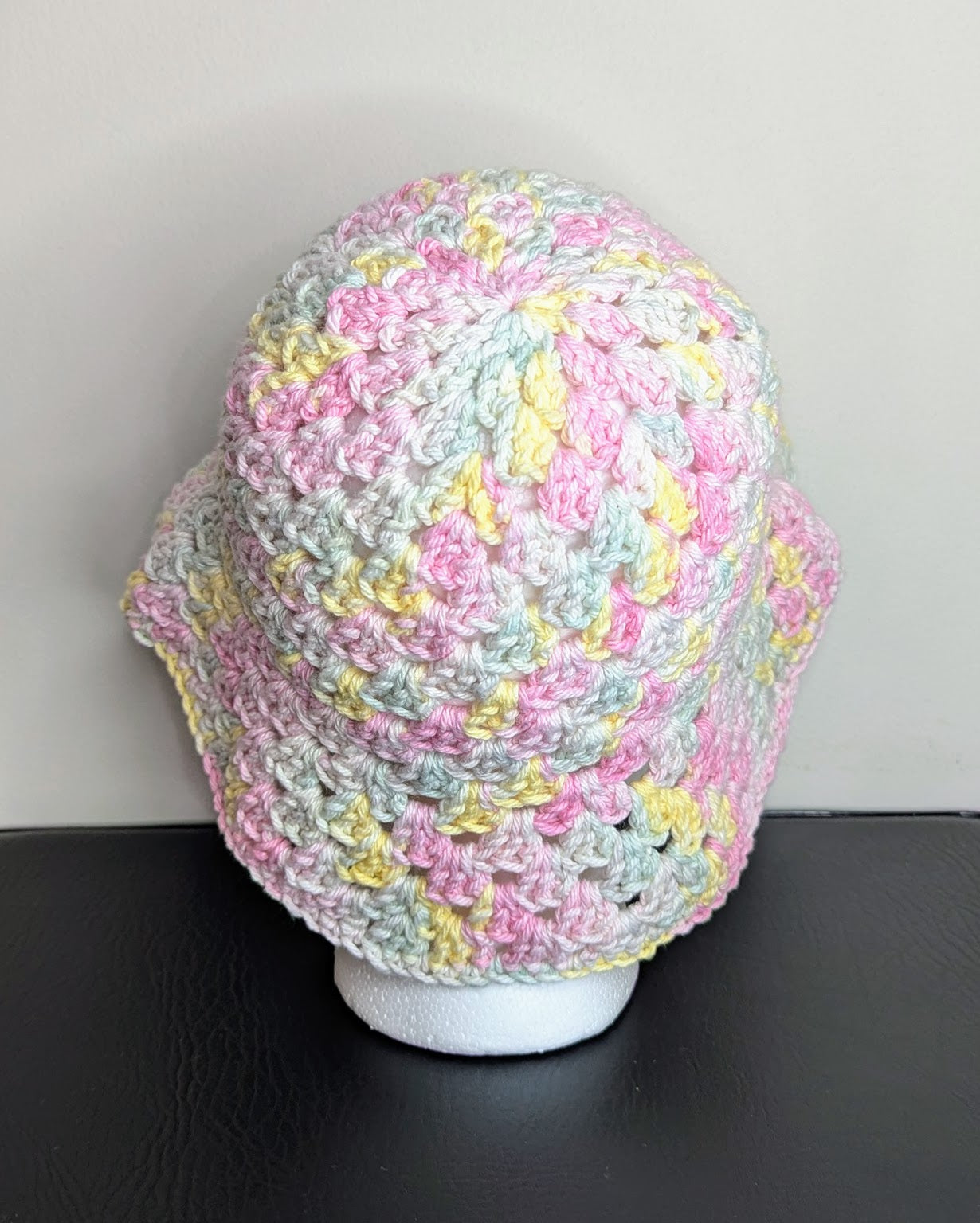 Granny Stitch Crochet Bucket Hat (Sweet Pastels Ombre)