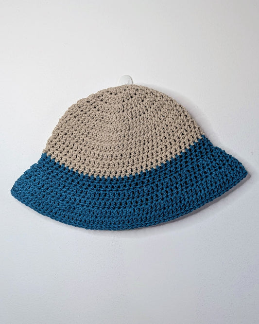 Two-Tone Bucket Hat (Jute & Teal)