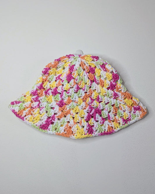 Granny Stitch Crochet Bucket Hat (Over the Rainbow Ombre)