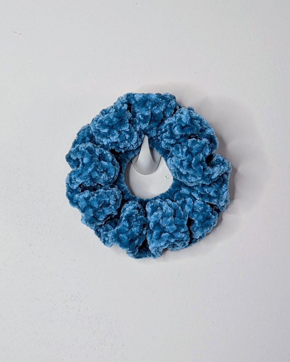 Velvet Ruffle Scrunchie (Biscay Bay Sparkle)