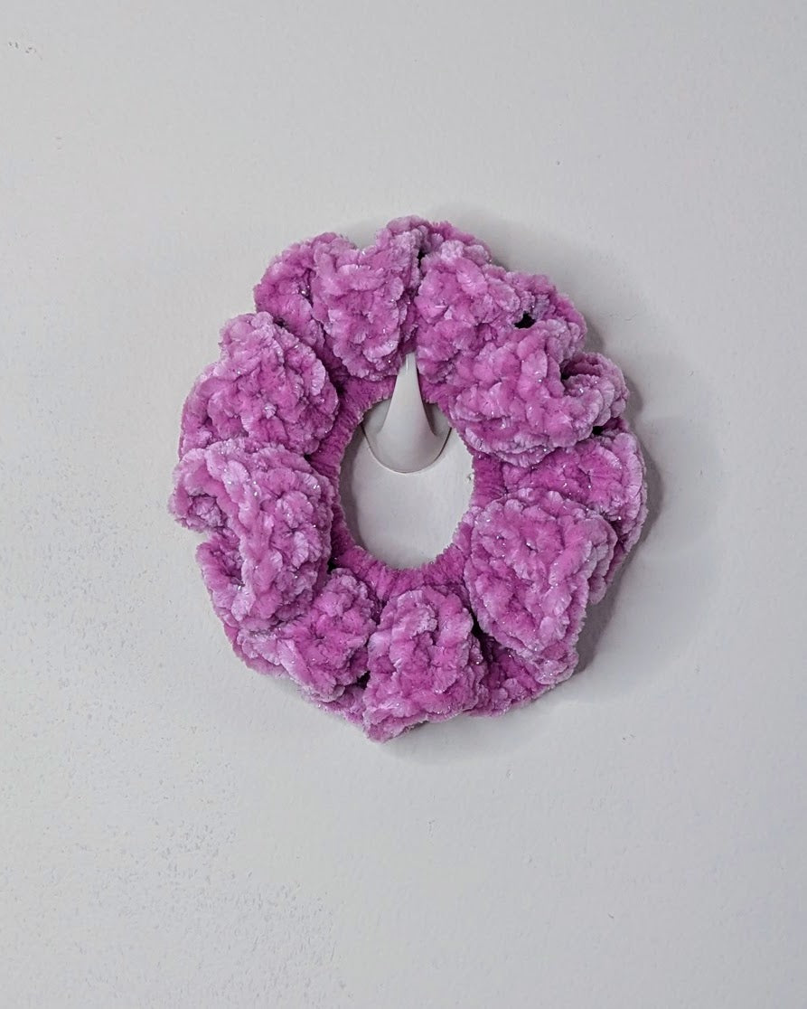 Velvet Ruffle Scrunchie (Violet Tulle Sparkle)
